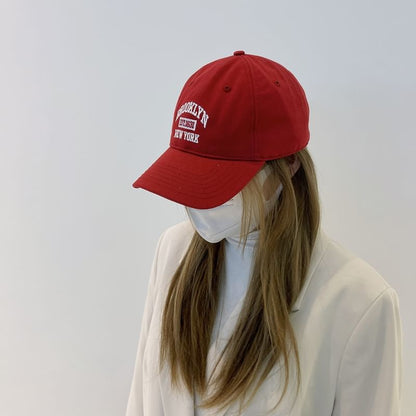 Lettering Embroidered Cap