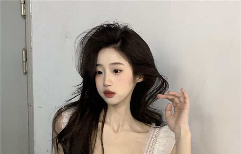 Neck Plain Tank Crop Top Square