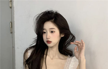 Neck Plain Tank Crop Top Square