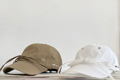 Accent Baseball Cap Embroidered Lettering Bow