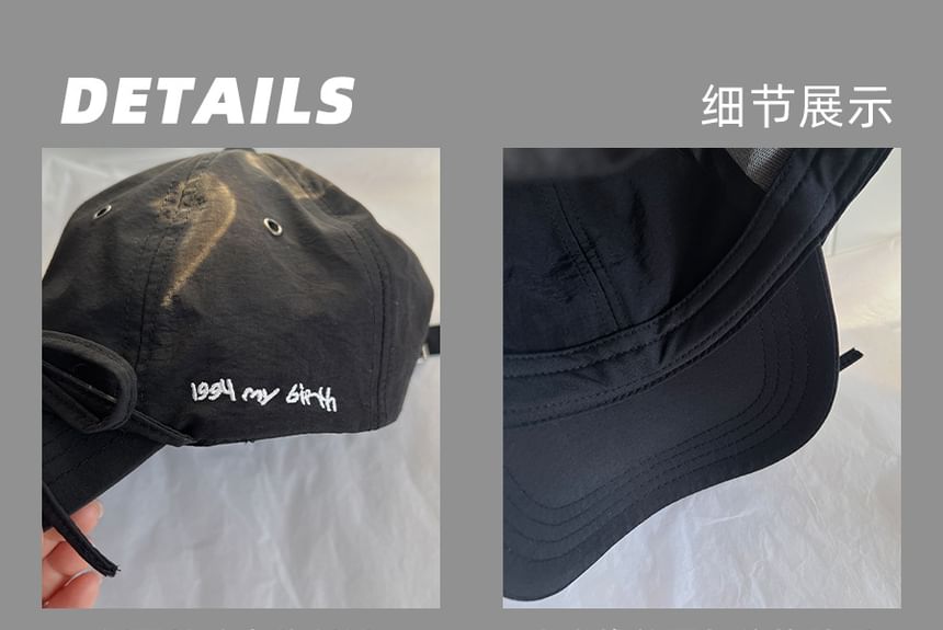 Accent Baseball Cap Embroidered Lettering Bow