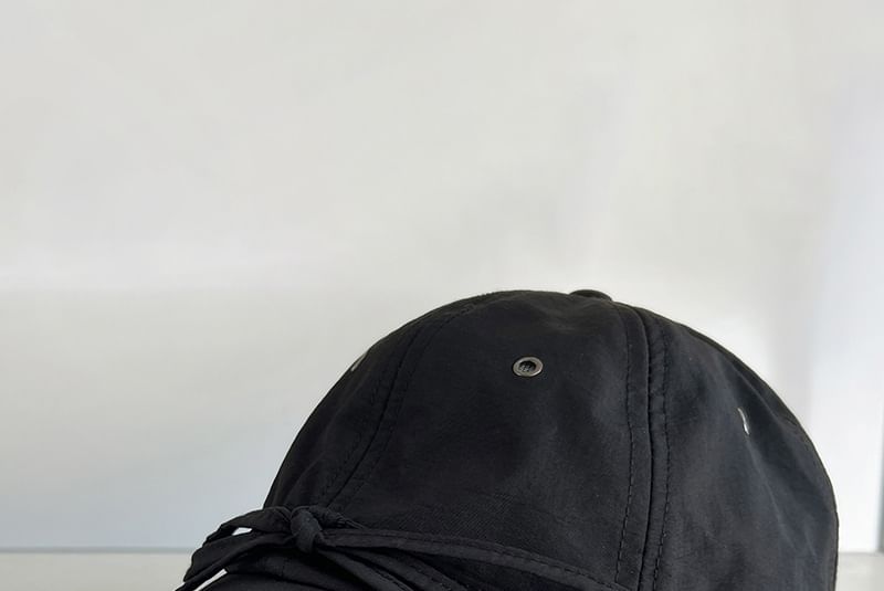 Accent Baseball Cap Embroidered Lettering Bow