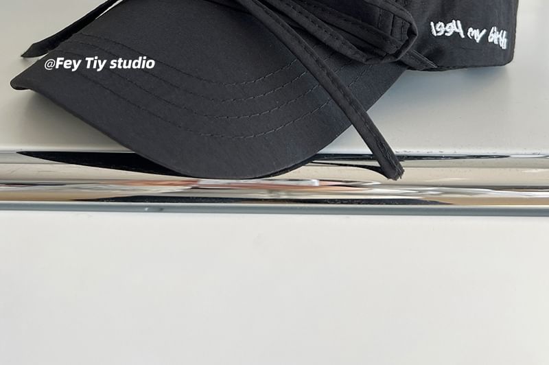 Accent Baseball Cap Embroidered Lettering Bow