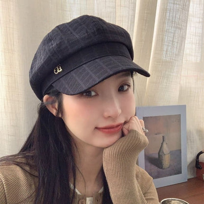 Newsboy Accent Cap Plain Rhinestone