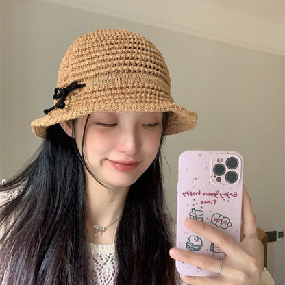 Accent Hat Bucket Woven Bow