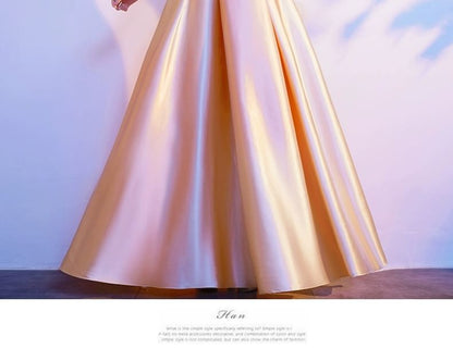 A-Line Gown Sequin Short-Sleeve Evening