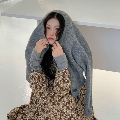 Robe mi-longue fleurie à manches longues