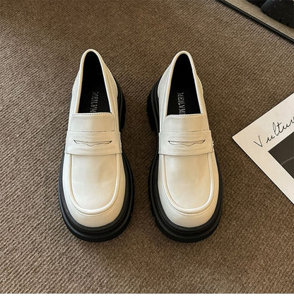 Faux Loafers Leather Platform