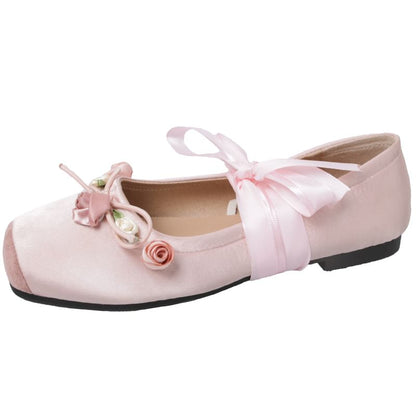 Balletcore Floral Flats Accent