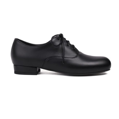 Heel Plain Leather Lace-Up Chunky Faux Shoes