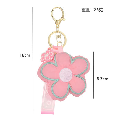 Floral Fabric Bag Charm Keyring