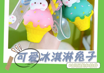 Rabbit Ice Cream Bag Charm Keyring