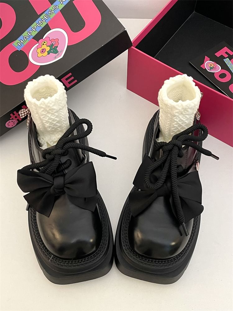 Platform Bow Lace Ups