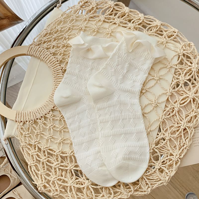 Plain Lace Trim Socks