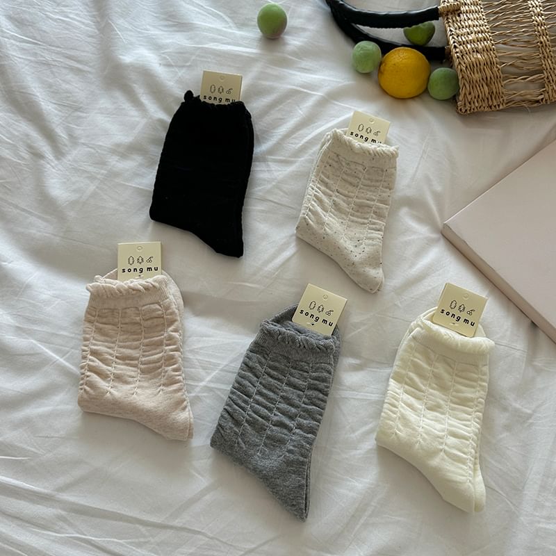 Plain Ruched Socks