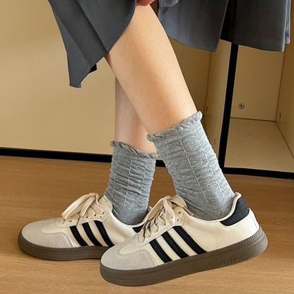 Plain Ruched Socks