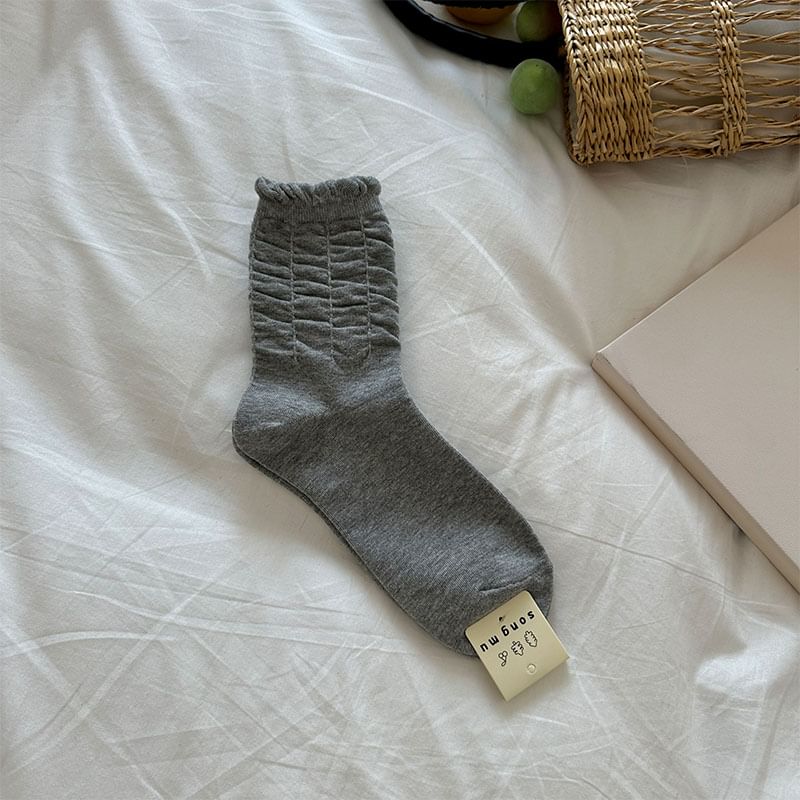 Plain Ruched Socks