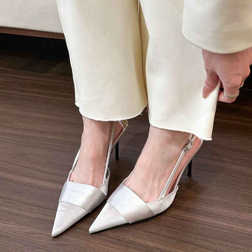 Stiletto Sandals Heel Slingback Toe Pointed