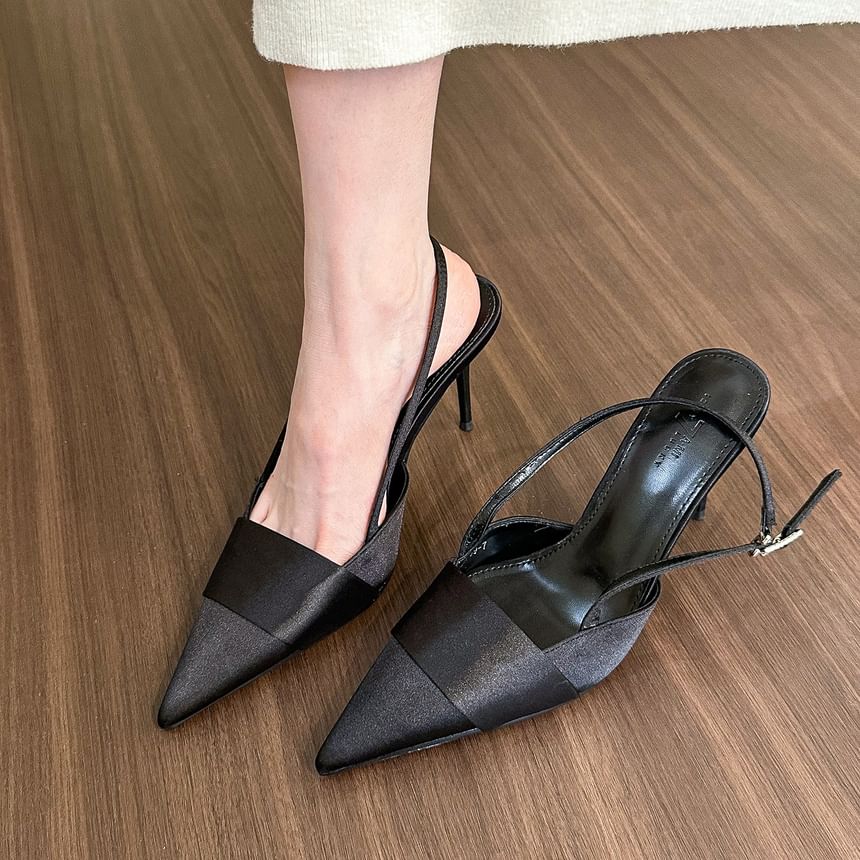 Stiletto Sandals Heel Slingback Toe Pointed