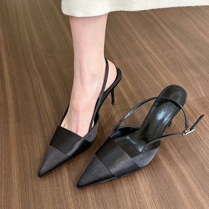 Stiletto Sandals Heel Slingback Toe Pointed