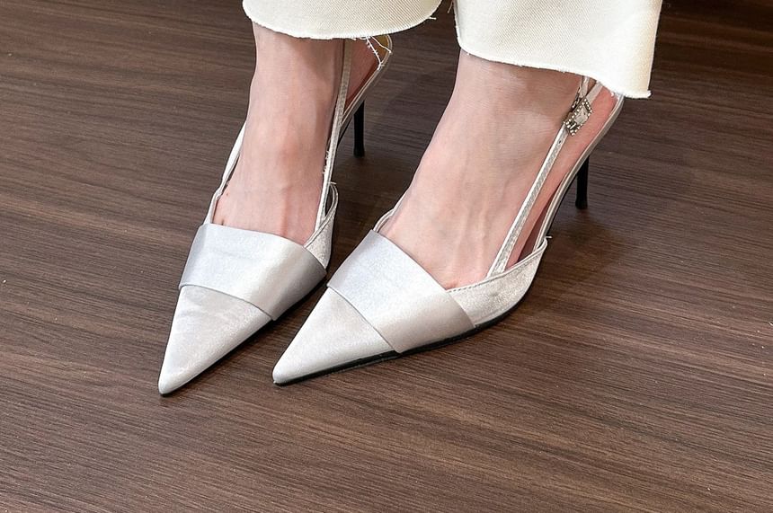 Stiletto Sandals Heel Slingback Toe Pointed
