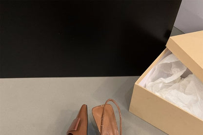 Pointed Toe Stiletto Slingback Heel Sandals