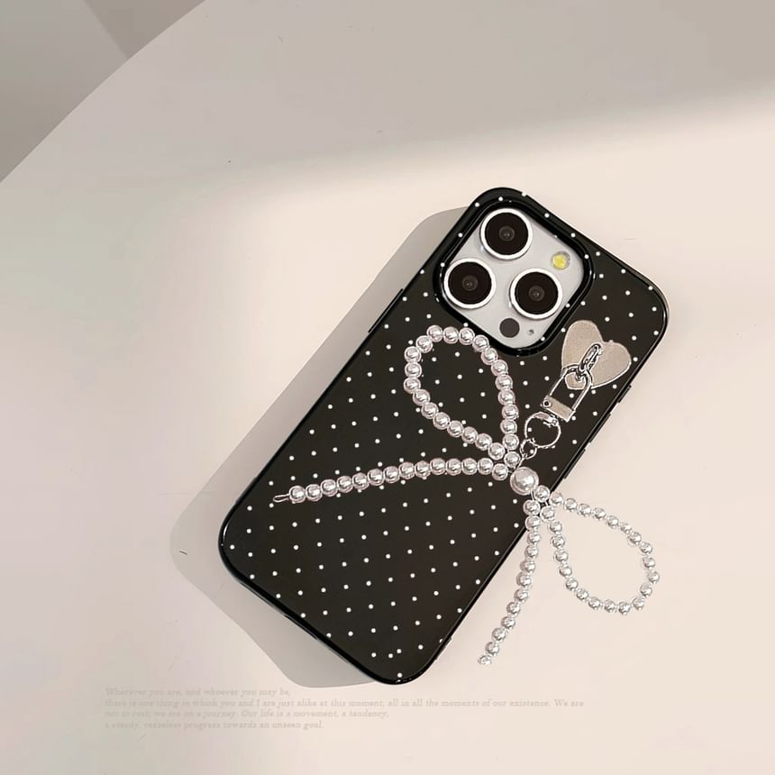 Dotted Bow Case Phone Charm
