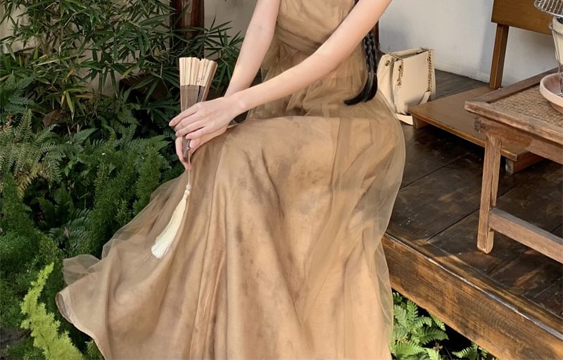 A-Line Mid Camisole Set: Maxi Plain + Rise Top Flowy Skirt