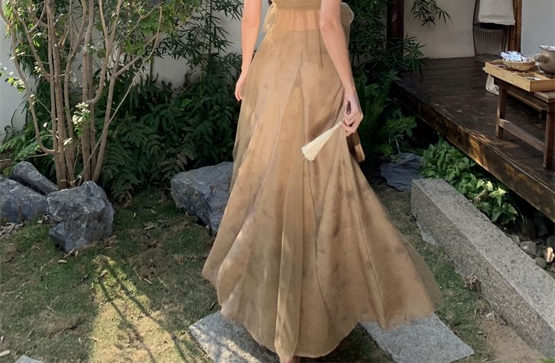 A-Line Mid Camisole Set: Maxi Plain + Rise Top Flowy Skirt