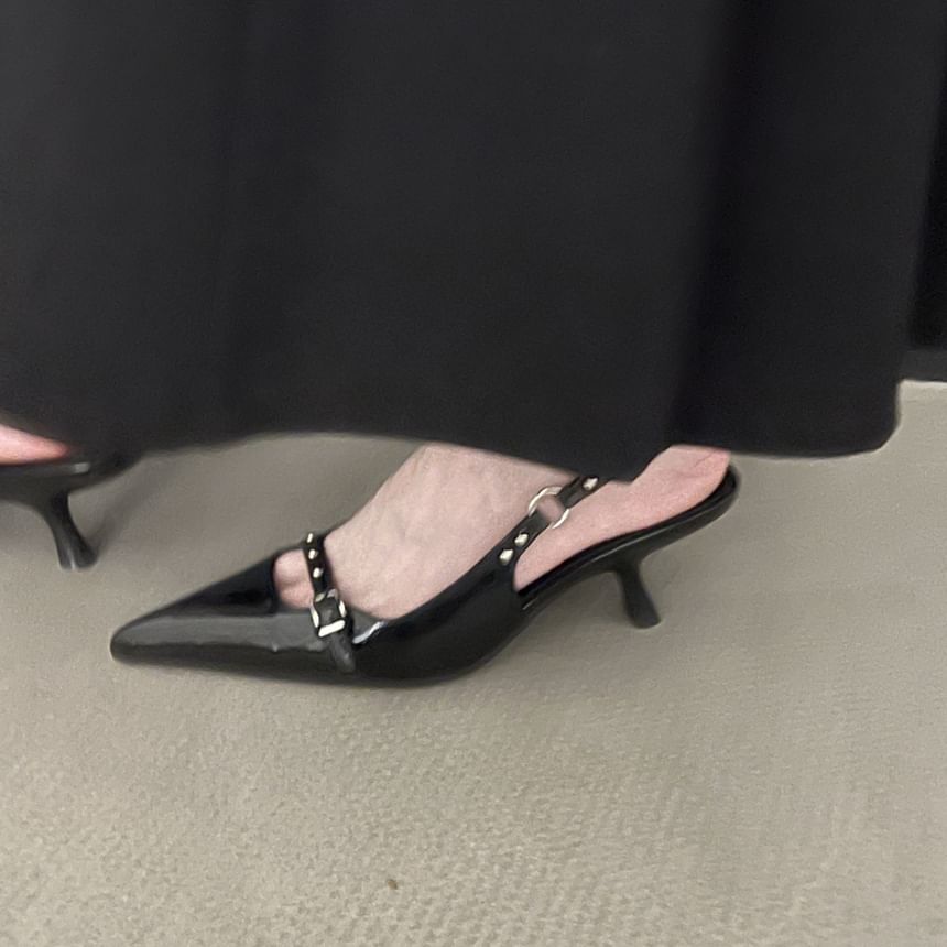 Pointed Sandals Slingback Heel Kitten