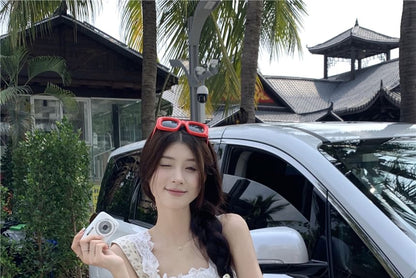 / High Plain Trim A-Line Tank Maxi Top Rise Lace Skirt