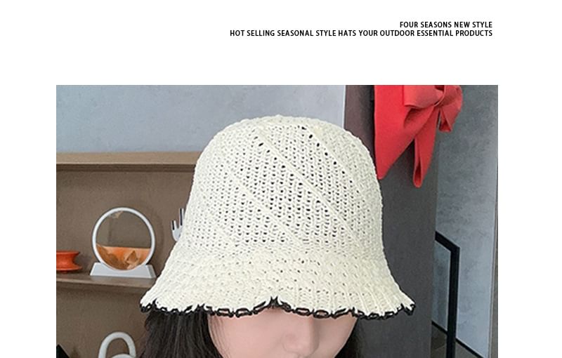 Hat Bucket Contrast Trim Woven