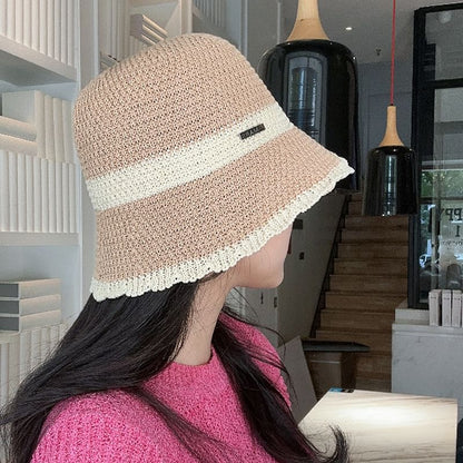 Hat Bucket Contrast Woven Trim