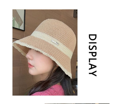 Hat Bucket Contrast Woven Trim