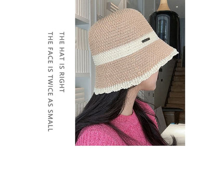 Hat Bucket Contrast Woven Trim