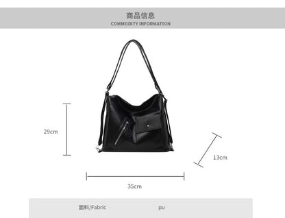 Multi-Pocket Tote Leather Bag Faux