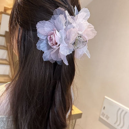 Floral Mesh Hair Clamp