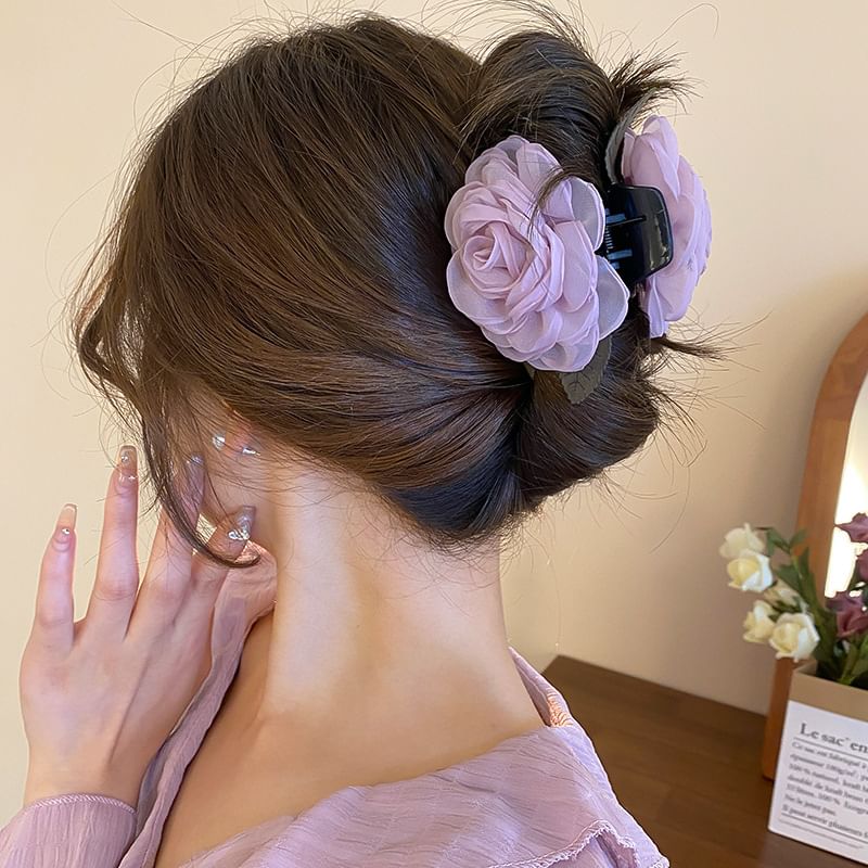 Hair Floral Claw Mesh