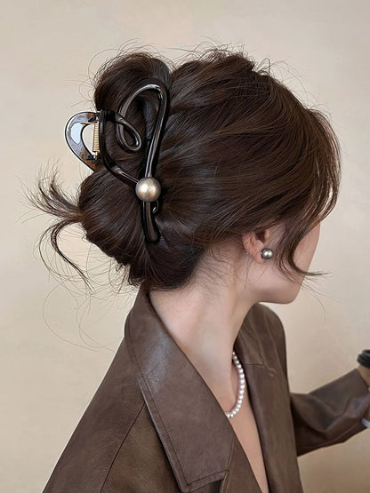 Pearl Heart Claw Hair Faux