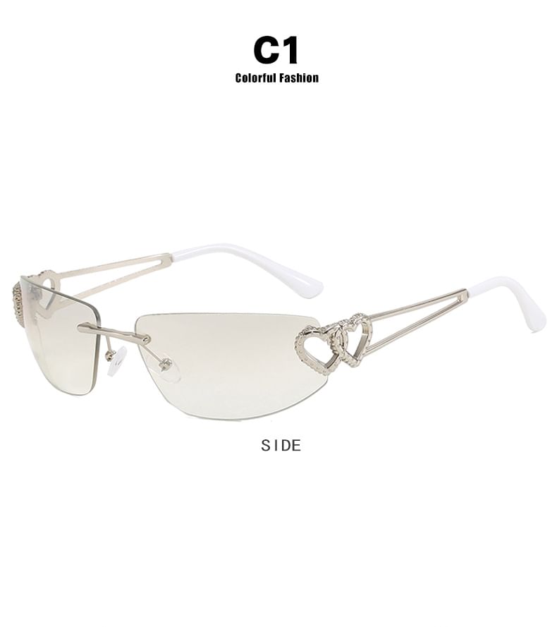 Heart Rimless Sunglasses