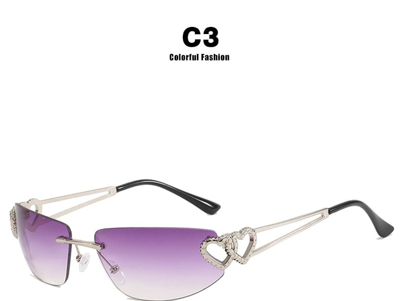 Heart Rimless Sunglasses