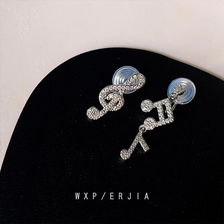 Earring Cuff Rhinestone Music