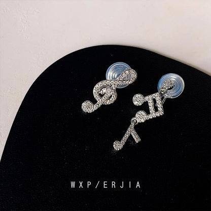 Earring Cuff Rhinestone Music