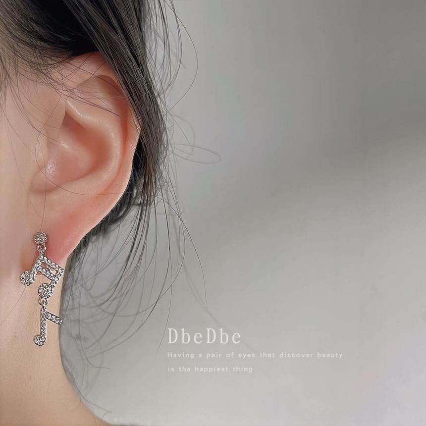 Earring Cuff Rhinestone Music