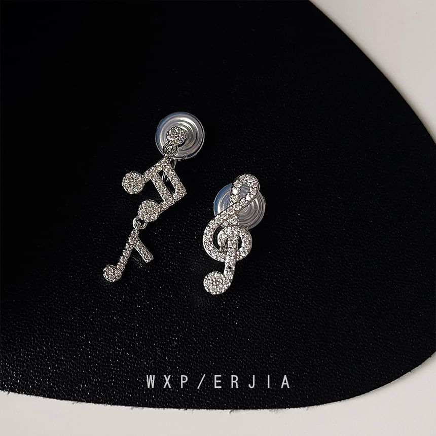 Earring Cuff Rhinestone Music