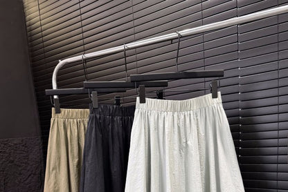 Plain A-Line High Waist Skirt Midi