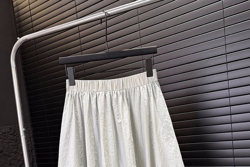 Plain A-Line High Waist Skirt Midi