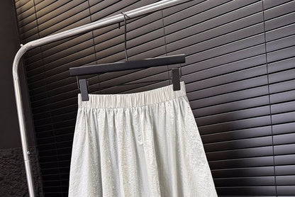 Plain A-Line High Waist Skirt Midi