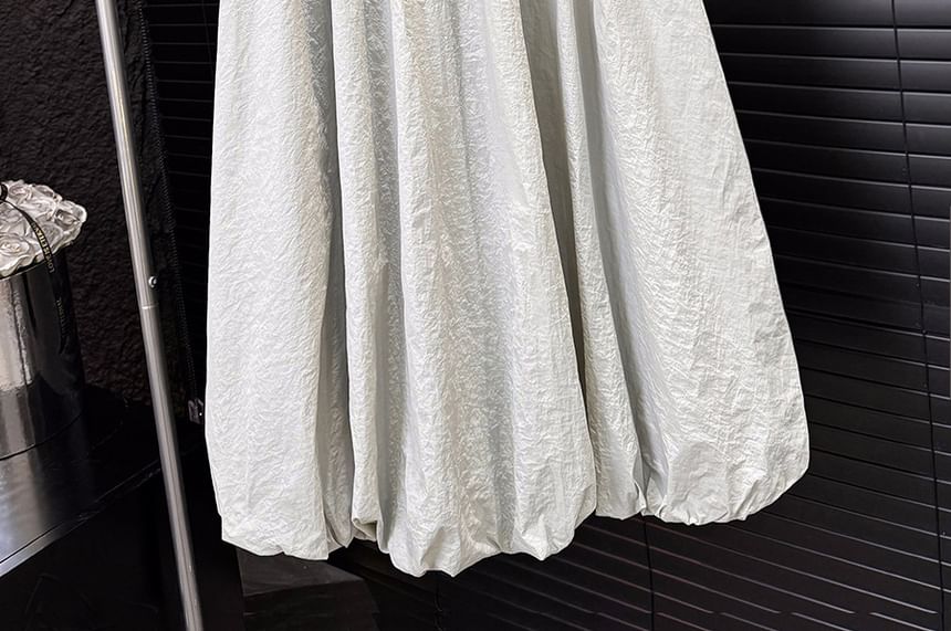 Plain A-Line High Waist Skirt Midi