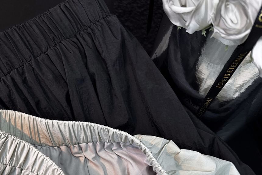 Plain A-Line High Waist Skirt Midi